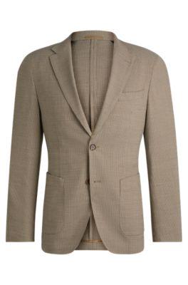 slim-fit jacket in a patterned wool blend- light green men's sport coats