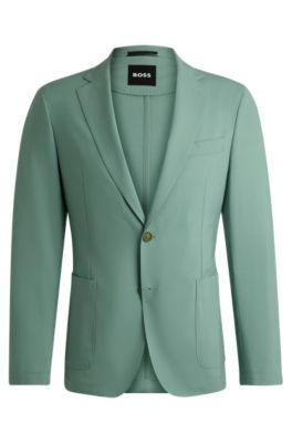 slim-fit jacket in a performance-stretch wool blend- light green men's sport coats
