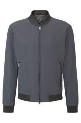 slim-fit jacket in crease-resistant jersey- grey men's sport coats