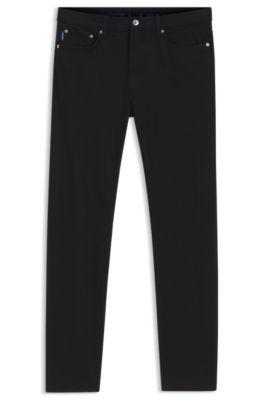 slim-fit jeans in black stretch denim- black men's jeans