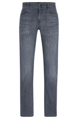 slim-fit jeans in blue comfort-stretch denim- silver men's jeans