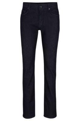 slim-fit jeans in blue luxury-comfort denim- dark blue men's jeans