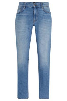 slim-fit jeans in blue super-soft stretch denim- blue men's jeans