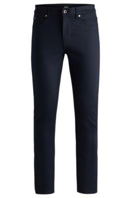 slim-fit jeans in dark-blue performance-stretch denim- dark blue men's jeans