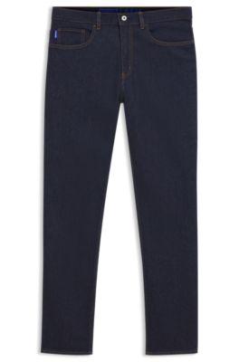 slim-fit jeans in dark-blue stretch denim- dark blue men's jeans
