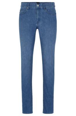 slim-fit jeans in lightweight blue denim- turquoise men's jeans