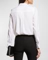 slim-fit long-sleeve stretch-silk blouse