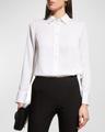 slim-fit long-sleeve stretch-silk blouse