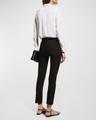 slim-fit long-sleeve stretch-silk blouse