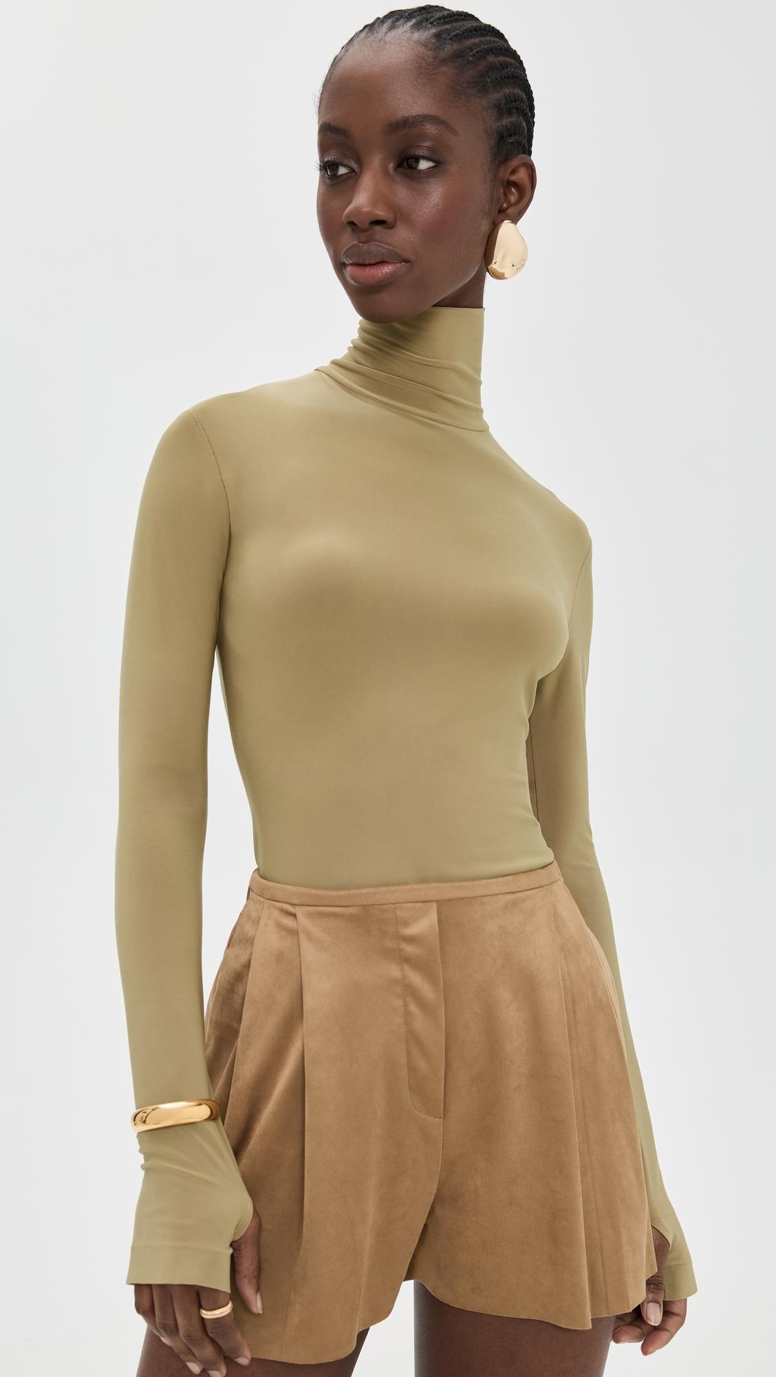 slim fit long sleeve turtle top