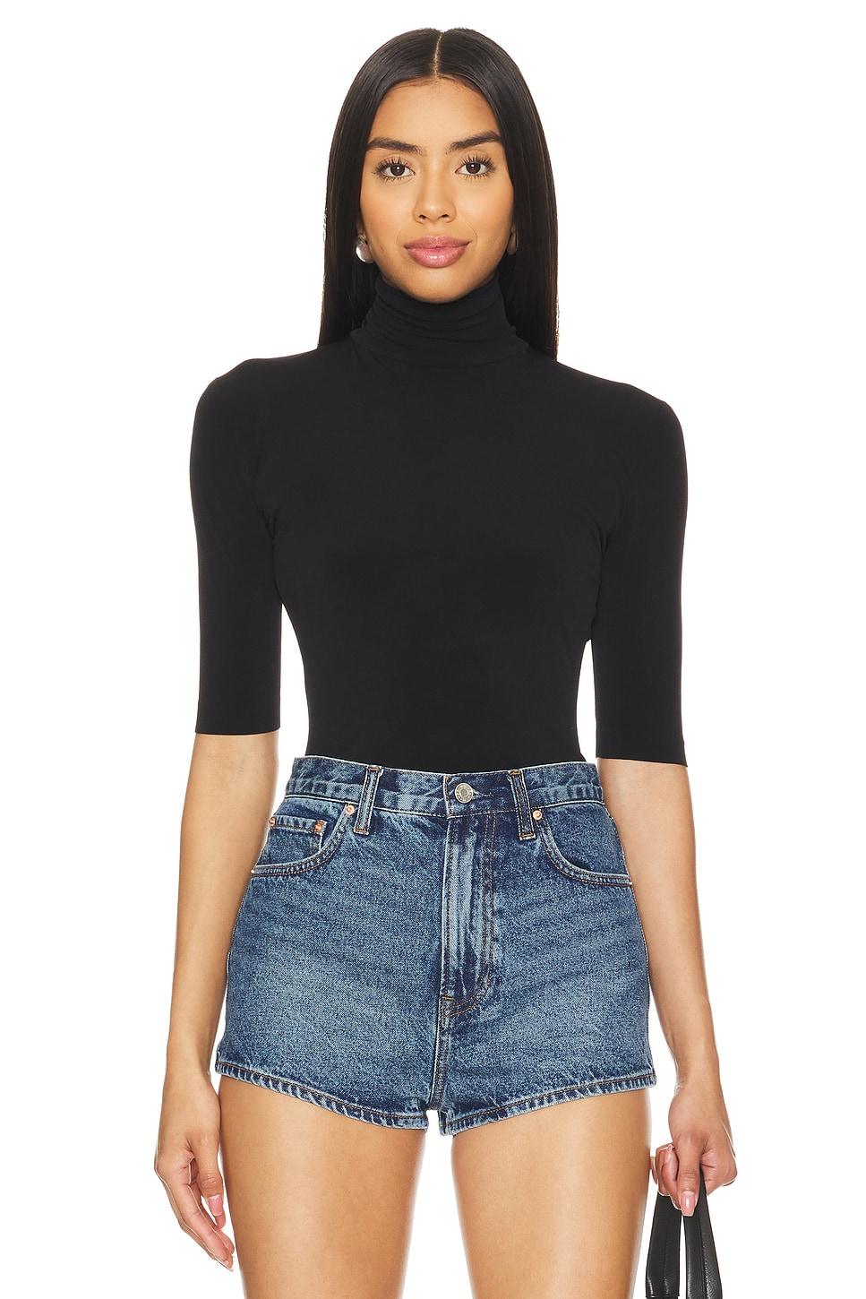 slim fit short sleeve turtleneck top