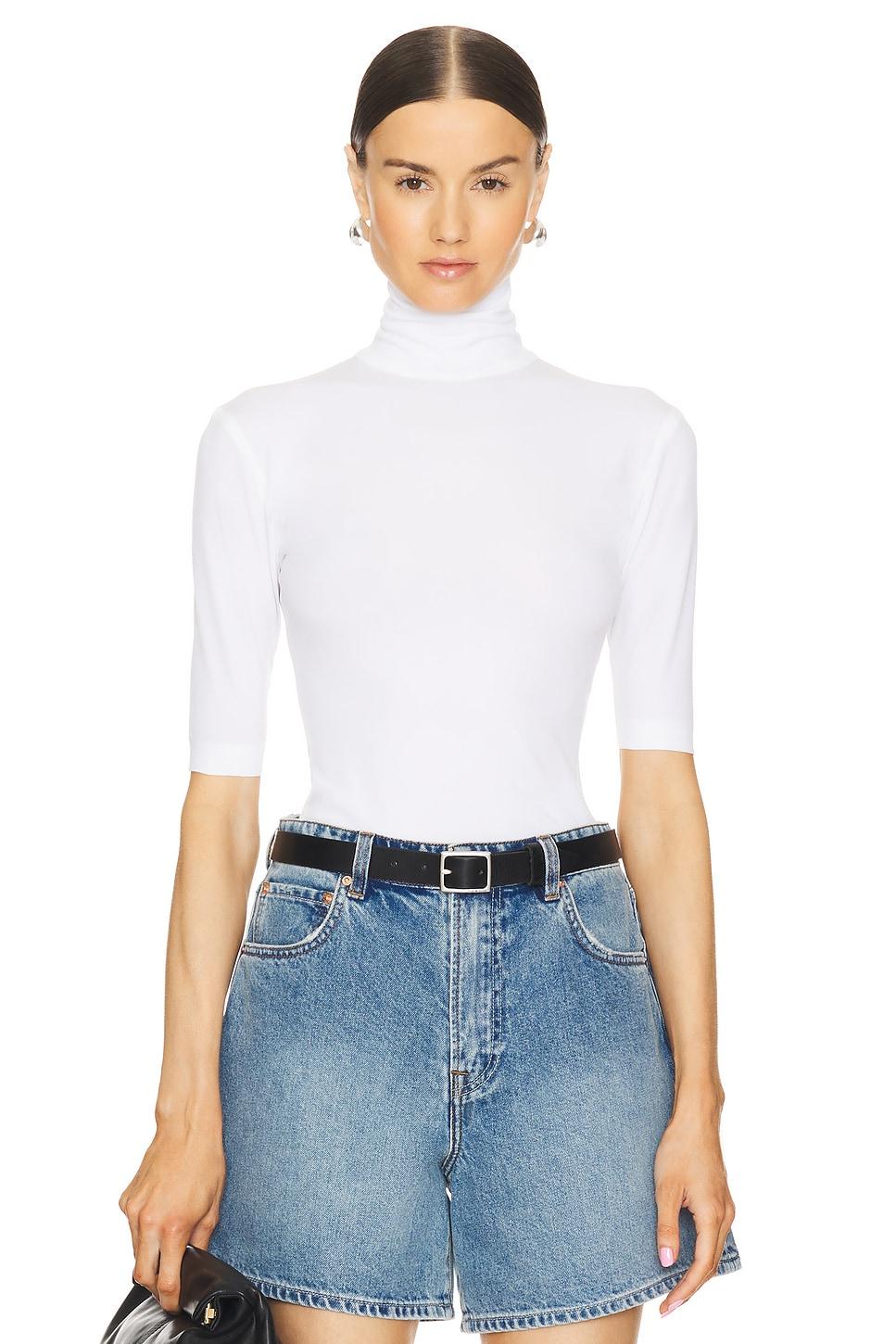 slim fit short sleeve turtleneck top