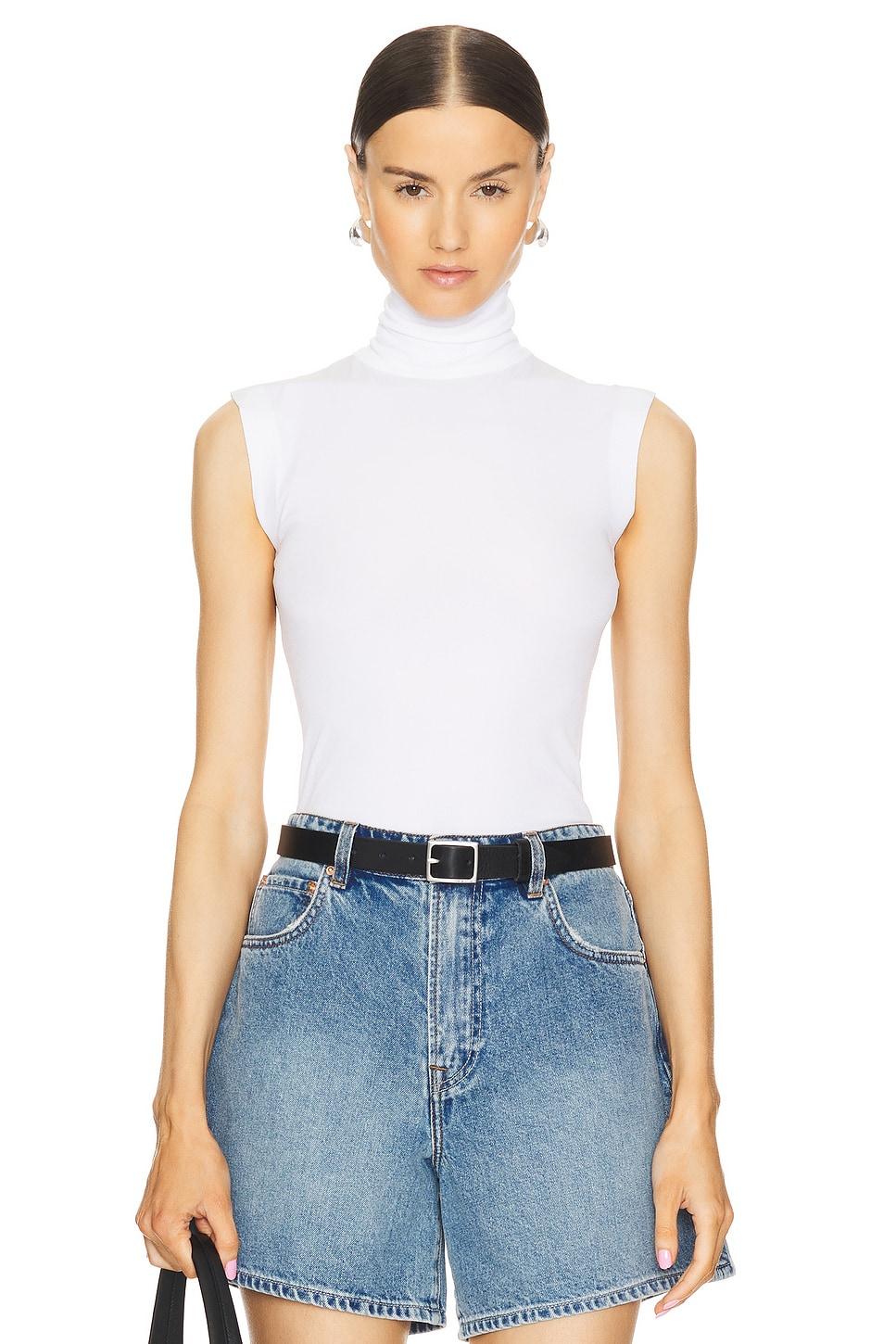 slim fit sleeveless turtleneck top