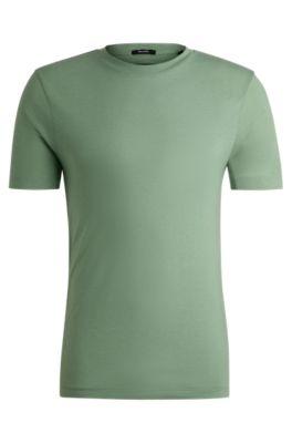 slim-fit t-shirt in performance fabric- light green men's t-shirts