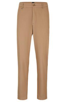 slim-fit trousers- beige men's casual pants