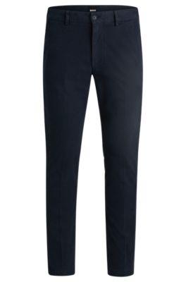 slim-fit trousers- dark blue men's casual pants