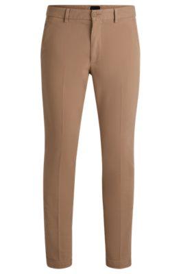slim-fit trousers- light beige men's casual pants