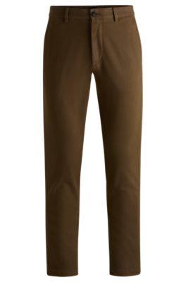 slim-fit trousers- light green men's casual pants