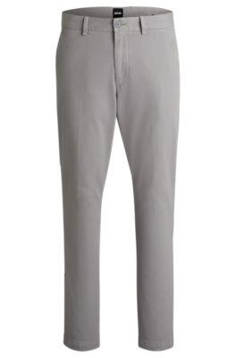 slim-fit trousers- light grey men's casual pants