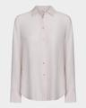 slim-fitted stretch silk button-front blouse