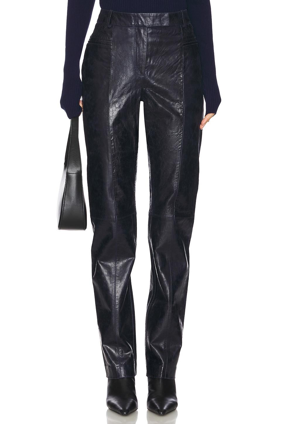 slim leather suiting pants