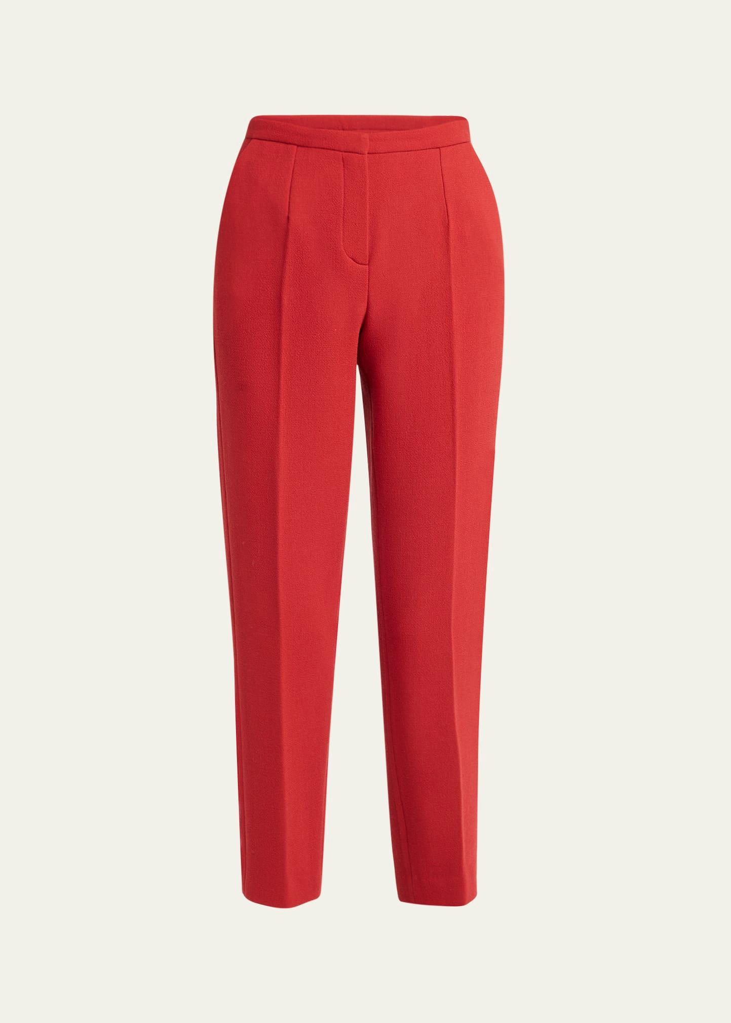 slim leg wool trousers