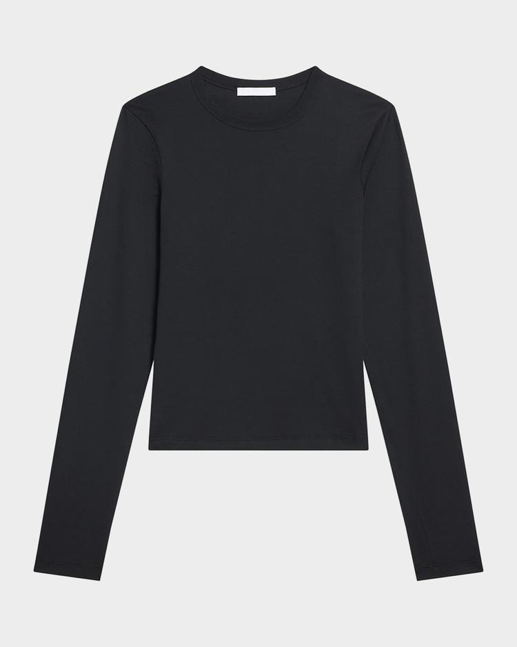 slim long-sleeve logo tee