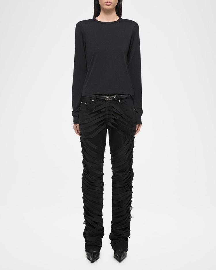 slim long-sleeve logo tee