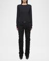 slim long-sleeve logo tee