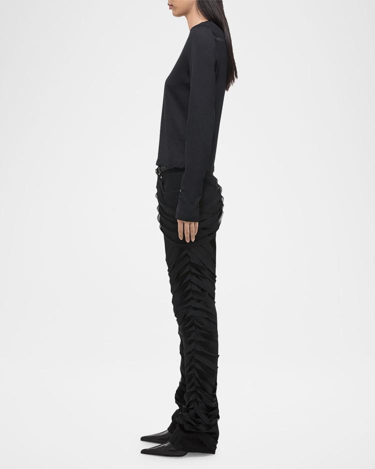 slim long-sleeve logo tee