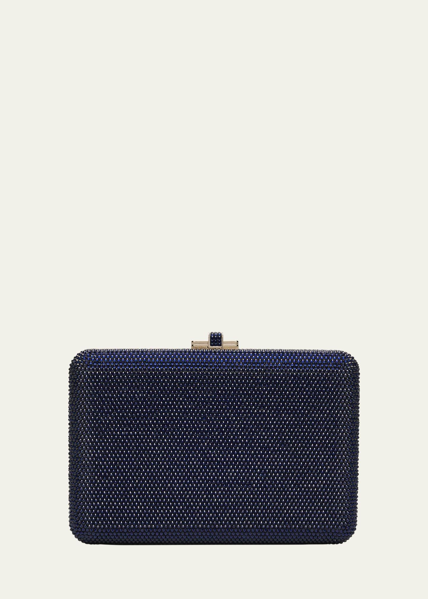 slim slide crystal evening clutch bag