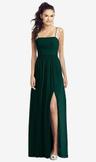 slim spaghetti strap chiffon dress with front slit