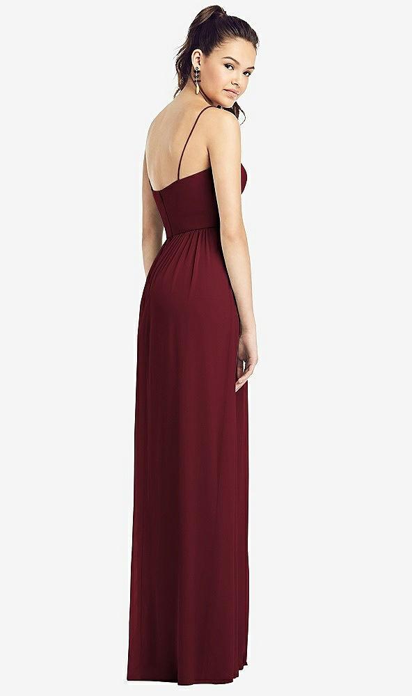 slim spaghetti strap chiffon dress with front slit
