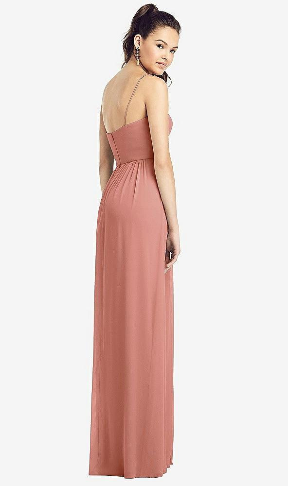 slim spaghetti strap chiffon dress with front slit