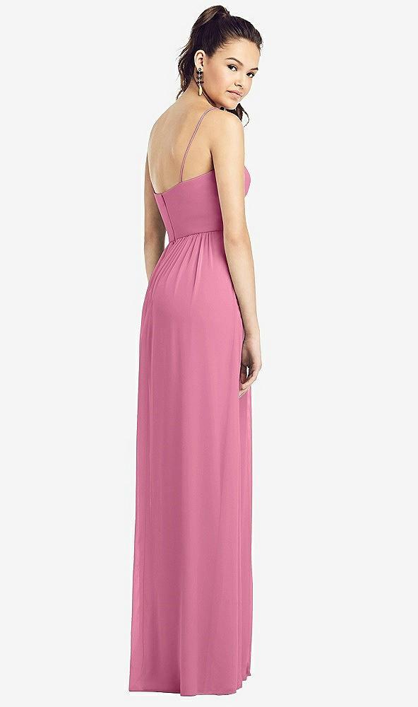 slim spaghetti strap chiffon dress with front slit