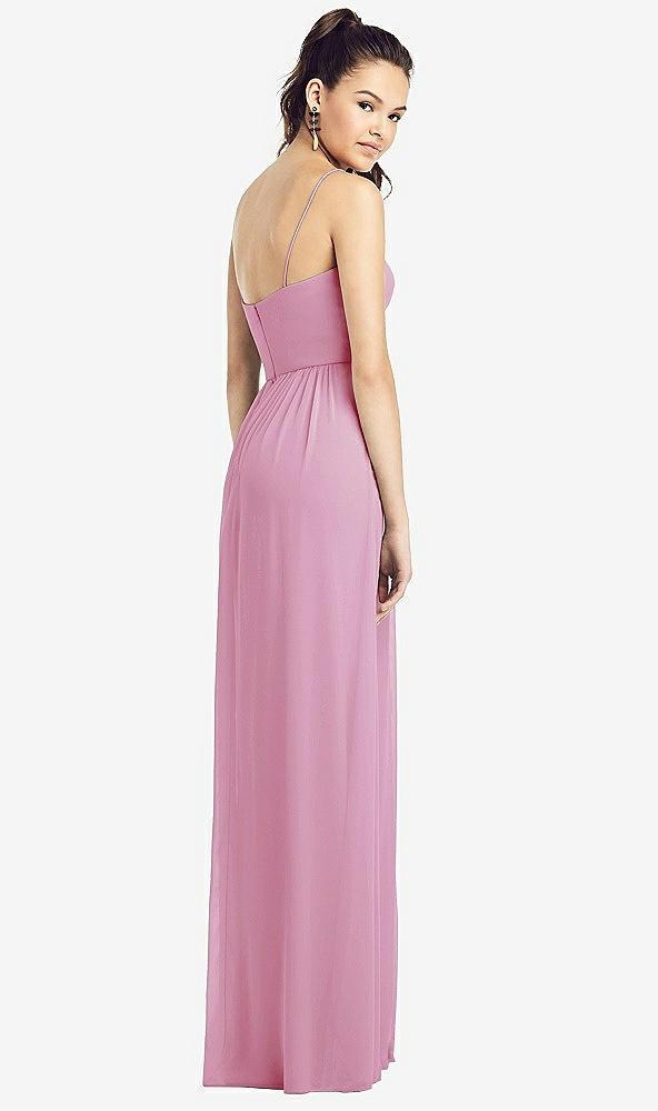 slim spaghetti strap chiffon dress with front slit