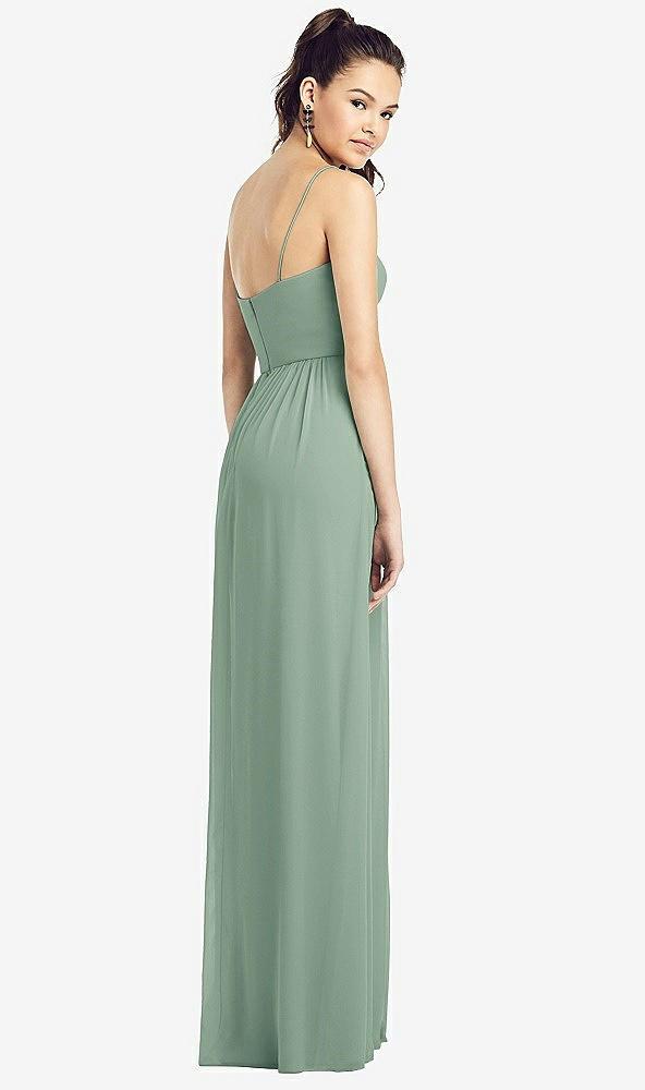 slim spaghetti strap chiffon dress with front slit
