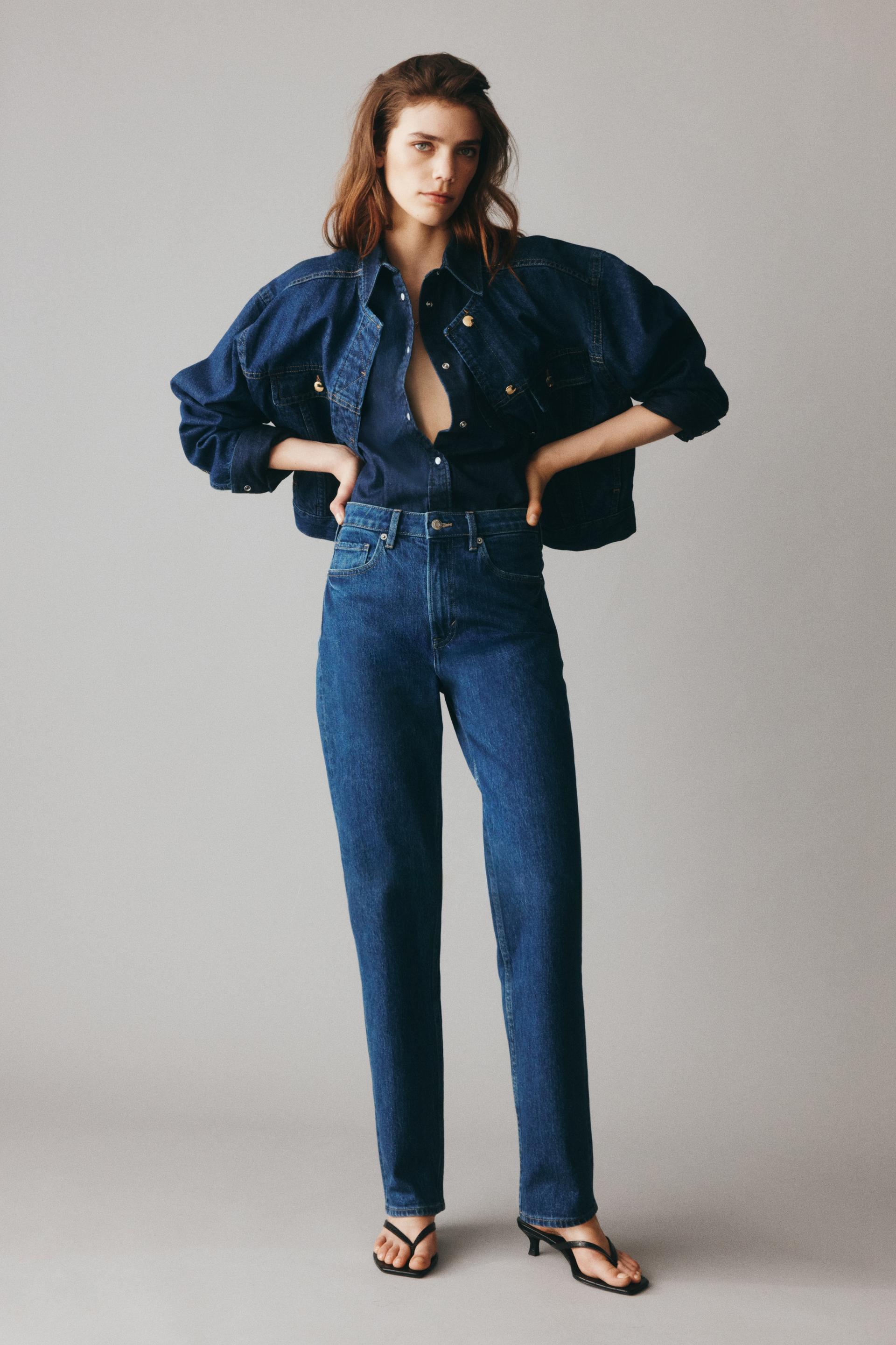 slim straight high ankle jeans