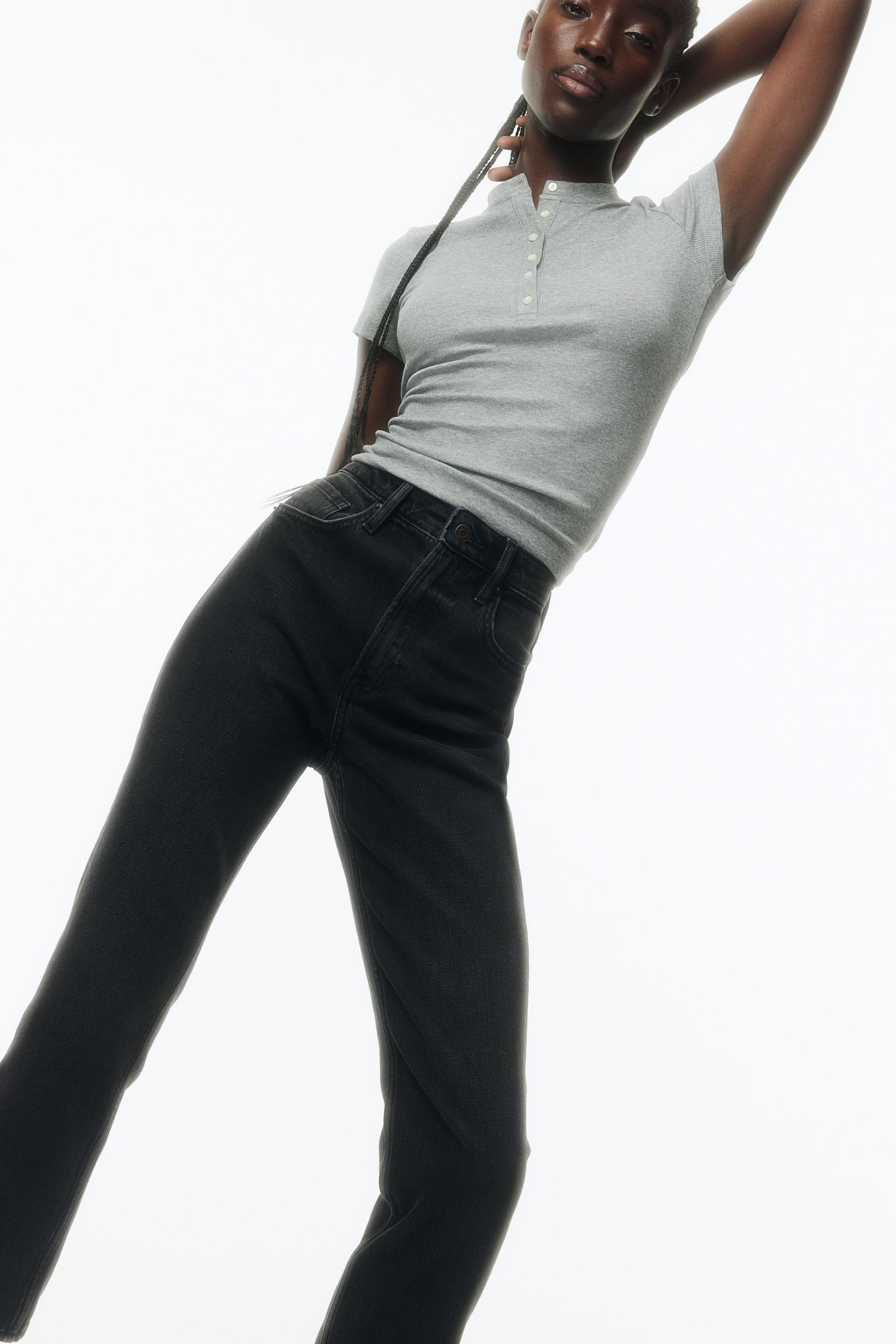 slim straight high ankle jeans