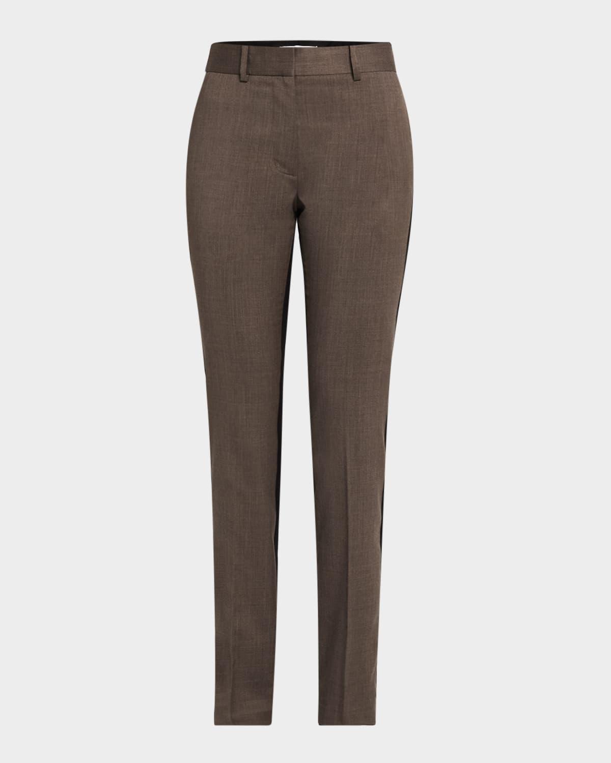 slim wool combo pants