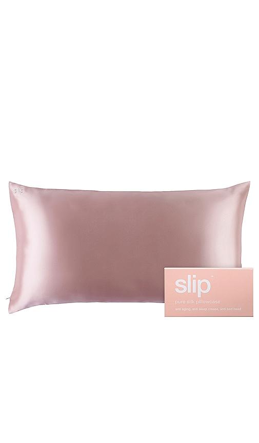 slip king pure silk pillowcase in pink.