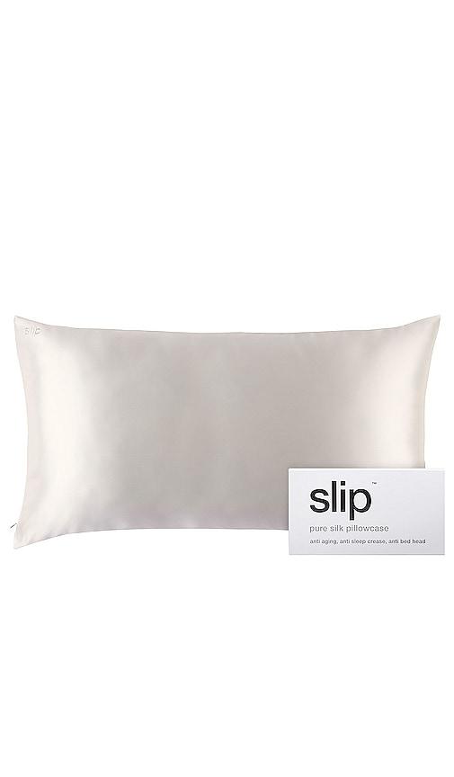 slip king pure silk pillowcase in white.