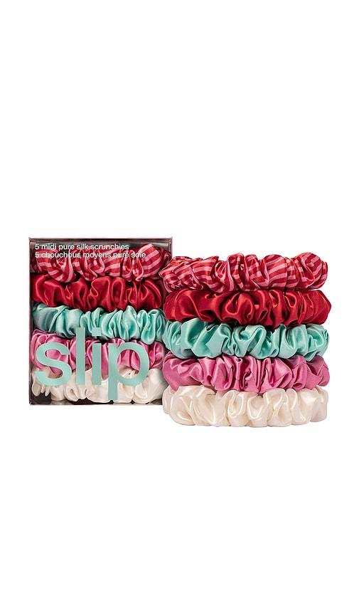 slip midi scrunchies set of 5 in gelati.