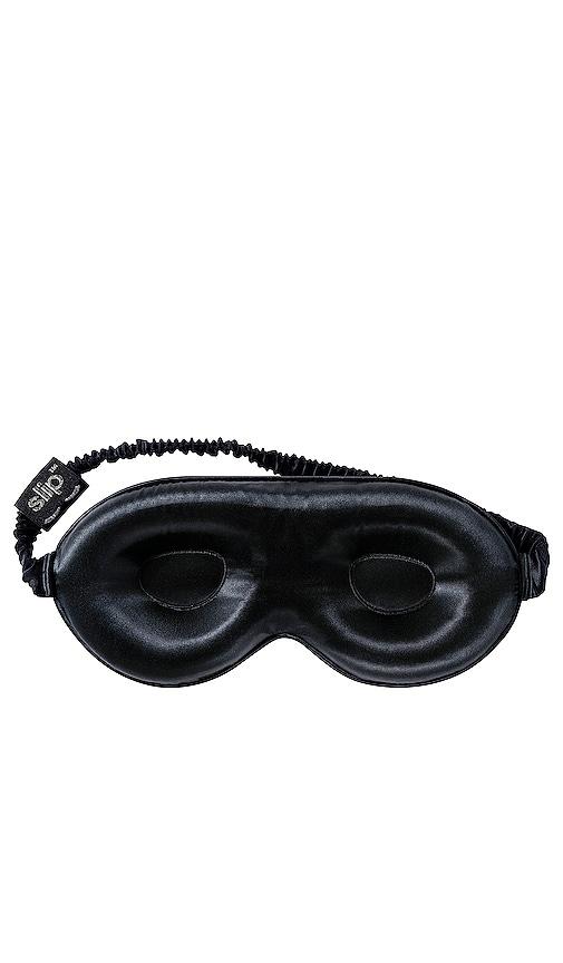 slip pure silk lovely lashes contour sleep mask in black.