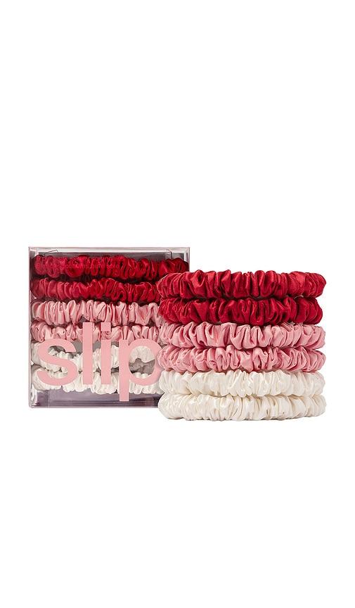 slip pure silk skinny scrunchies set of 6 in sweetie.