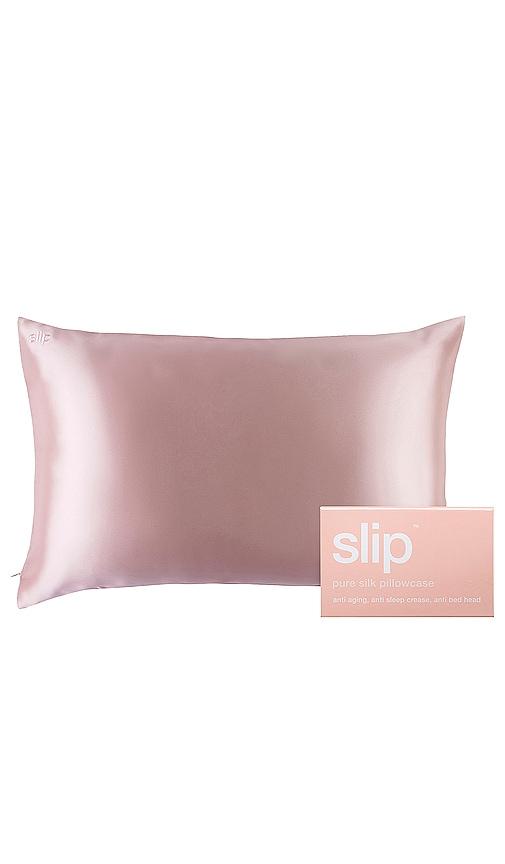 slip queen/standard pure silk pillowcase in pink.
