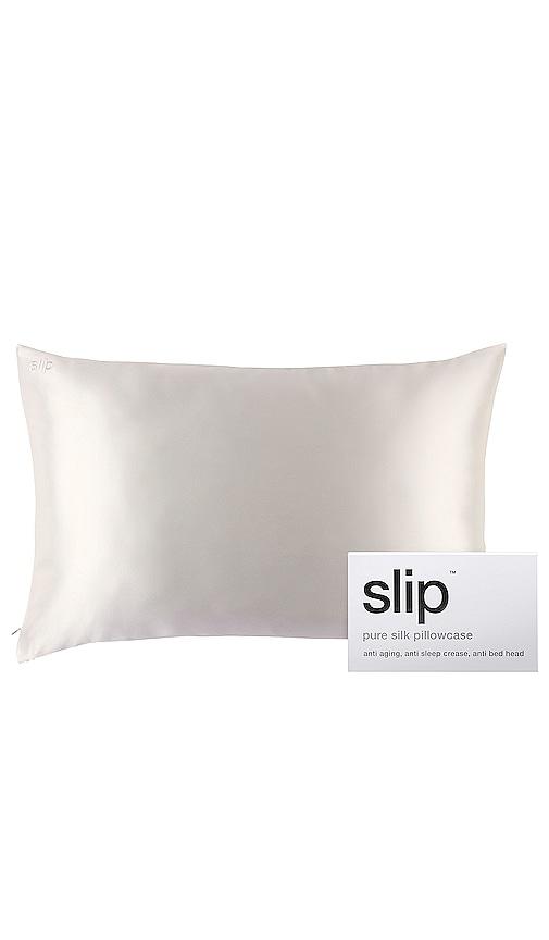 slip queen/standard pure silk pillowcase in white.