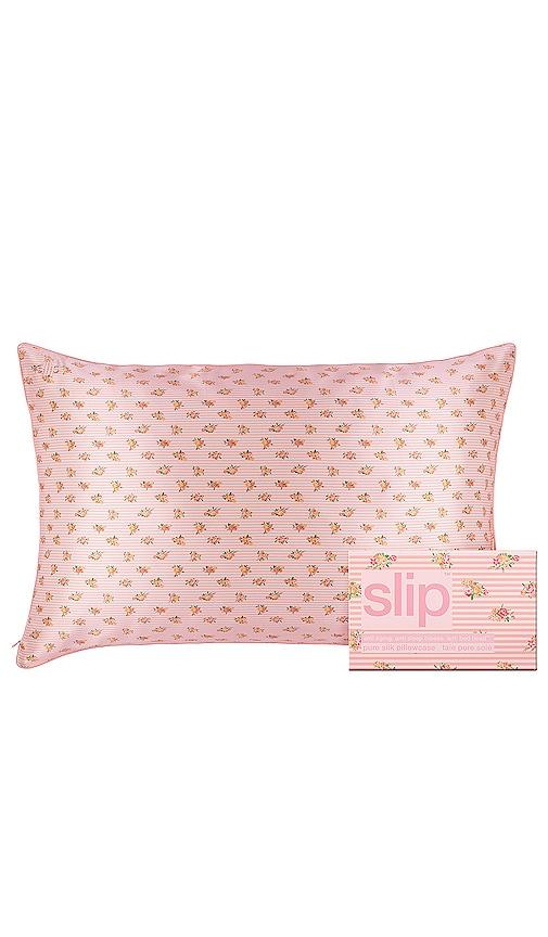 slip queen pillowcase in petal.