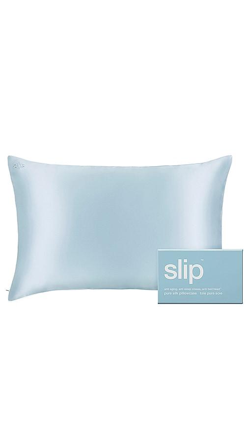 slip queen pillowcase in seabreeze.