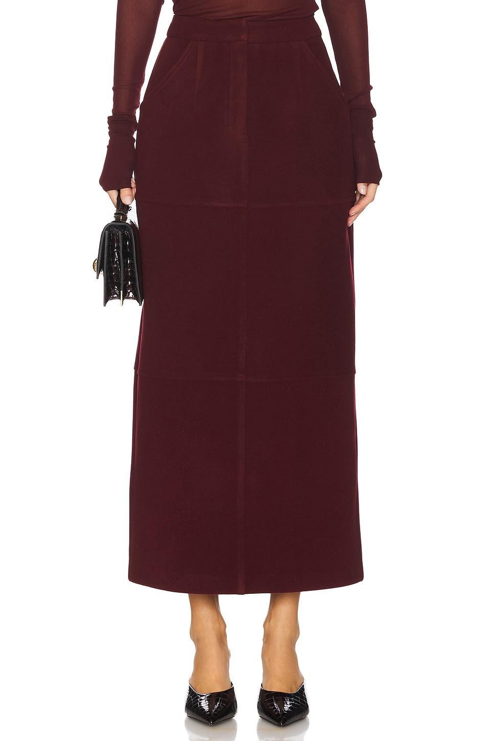 slit detailed midi skirt